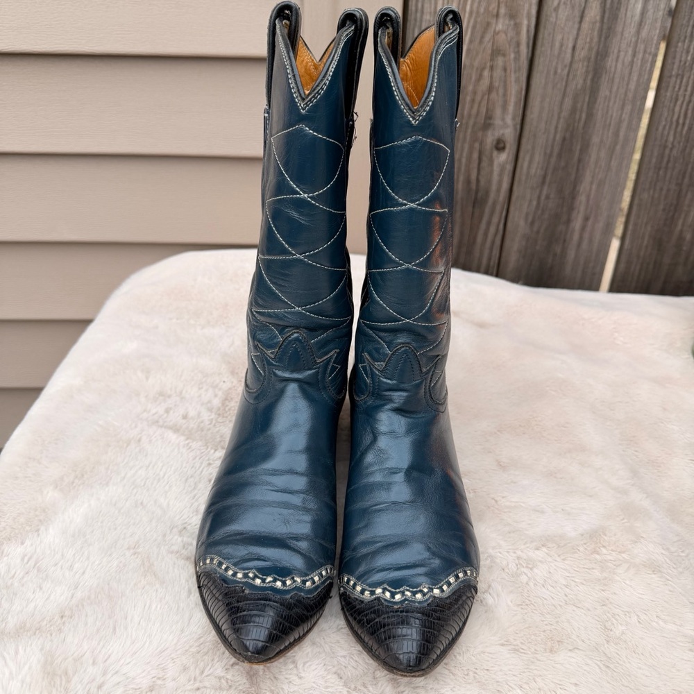 Vintage Tony Lama Cowboy Boots Size 7.5-8 - Picture 2 of 13